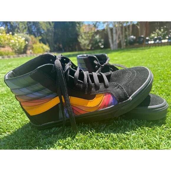 Vans Other - Vans Sk8-Hi Reissue Black Rainbow Hi-Top Skate Men 9.5